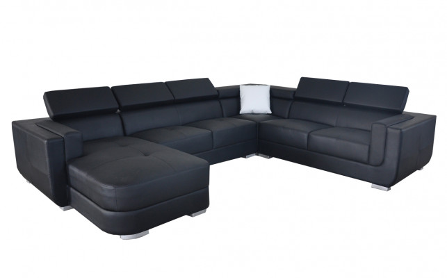 Designer leather upholstered corner sofa, upholstered corner landscape, room leather seat, big.