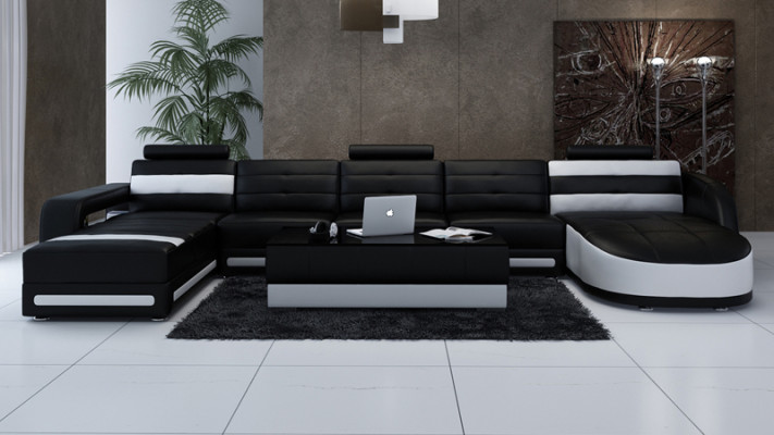 Leather sofa sofa couch living landscape corner sofa suite design modern sofa with USB