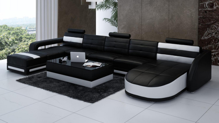 Leather sofa sofa couch living landscape corner sofa suite design modern sofa with USB