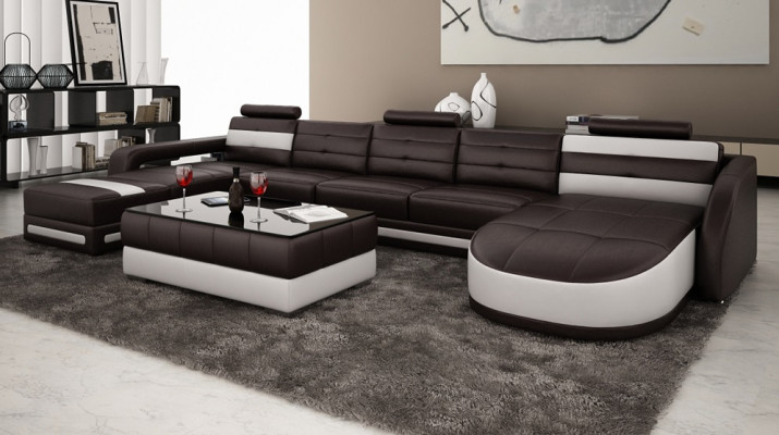 LEATHER SOFA CORNER SOFA WITH USB DESIGNER PISA LIVING LANDSCAPE COUCH SOFA U SHAPE COLO 3