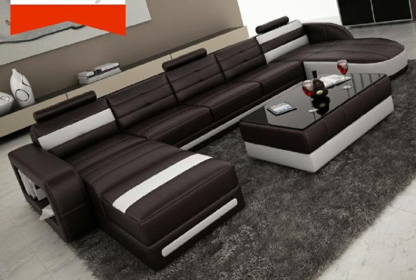 LEATHER SOFA CORNER SOFA WITH USB DESIGNER PISA LIVING LANDSCAPE COUCH SOFA U SHAPE COLO 3