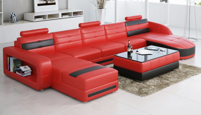 LEATHER SOFA CORNER SOFA WITH USB DESIGNER PISA LIVING LANDSCAPE COUCH SOFA U SHAPE COLO 3