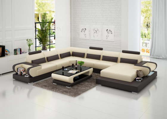 Leather sofa couch living landscape corner sofa corner set design modern sofa G8003