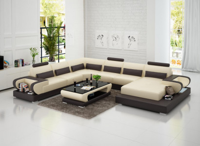Leather sofa couch living landscape corner sofa corner set design modern sofa G8003