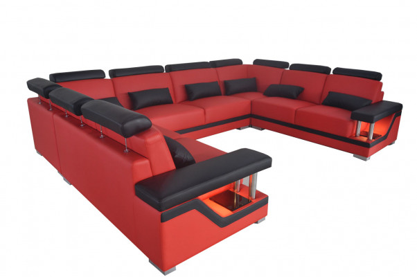 Leather sofa couch living landscape corner suite design modern sofa U-shape new L6002