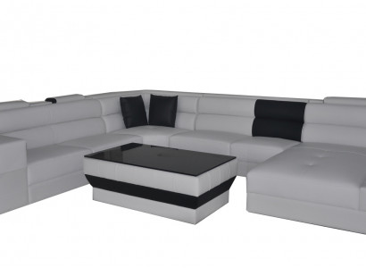 Corner Leather Modern XXL Couch Living Landscape Leather Sofa Sofa U-Shape B2006