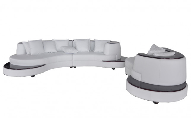 Luxury Living Corner Leather Suite Landscape Upholstery Corner XXL Big Sofa