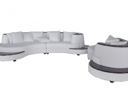 Luxury Living Corner Leather Suite Landscape Upholstery Corner XXL Big Sofa
