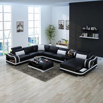 Leather sofa + USB couch living landscape corner sofa set design modern sofa couches