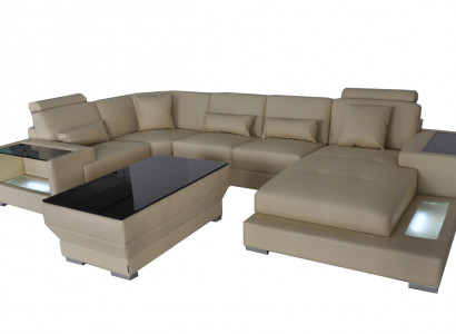 Leather Sofa Couch Upholstery Corner Designer Suite Living Landscape Suites Corner New