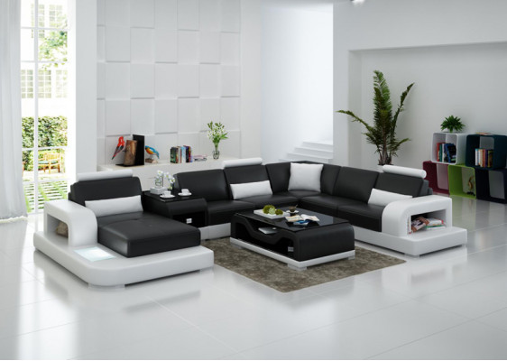 Leather sofa couch modern living area corner sofa corner decor design set