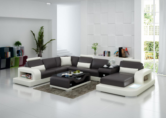Leather sofa couch modern living area corner sofa corner decor design set
