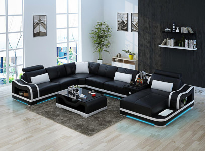 Leather sofa couch living landscape corner sofa corner set design modern sofa G8030