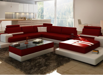 Living landscape couch upholstery corner suite leather sofa with USB, new corner sofa 2725A