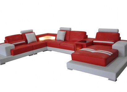 Leather sofa couch living landscape corner set decorative design modern sofa