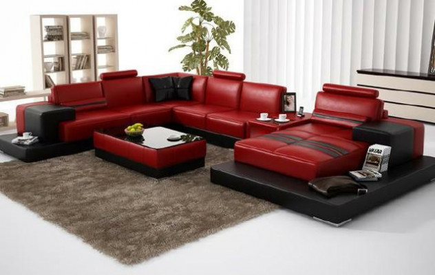 Living area couch upholstery corner ensemble leather sofa big sofa corner sofa new 2725A