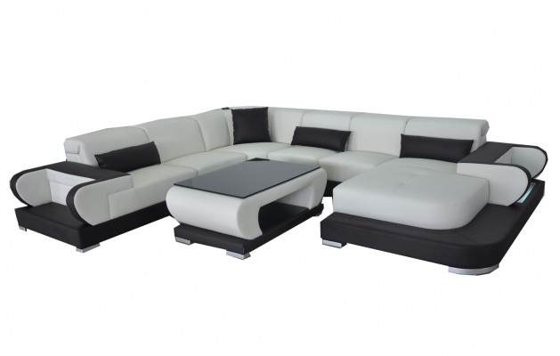 Couch corner sofa leather living landscape suite design modern sofa U-shape G8002+Table