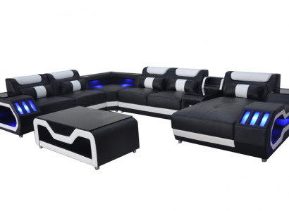 Design leather upholstered seat corner leather corner landscape room new living sofa upholstery