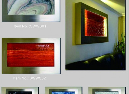 LED Water Wall Designer Water Column Waterfall Picture Frame 90x60