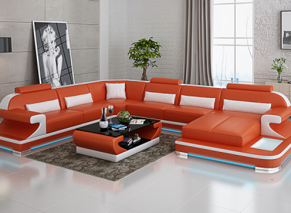 Leather sofa couch living area corner sofa corner set design modern sofa G8021