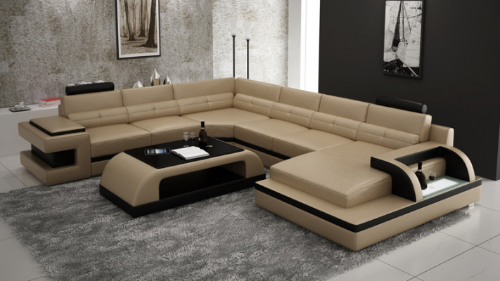 Modern corner sofa couch upholstery corner suite living landscape sofa corner set + USB