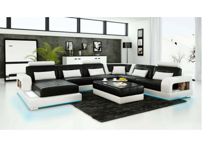 Sofa Corner Sofa Design Living Landscape with Shelf Upholstered Seating Suite Leather Sofa USB