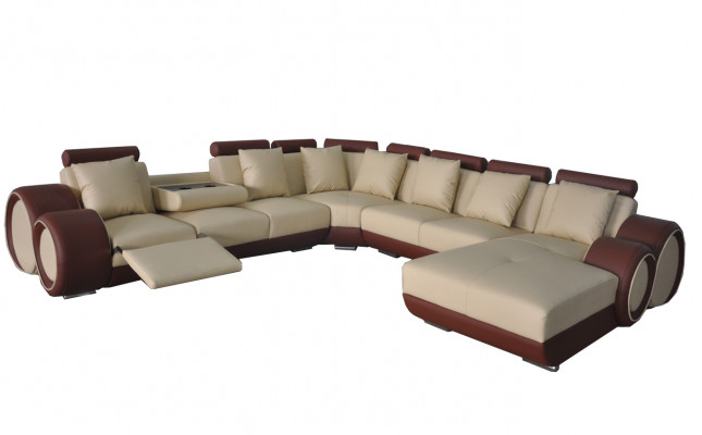 Sofa Leather Sofa Corner Sofa Living Area Couch Upholstery Seating Corner Corner Suite +USB