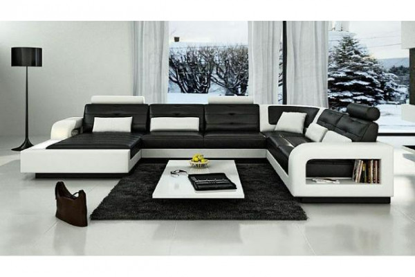 Leather sofa with USB leather couch sofa set living landscape corner couch corner sofa H2209