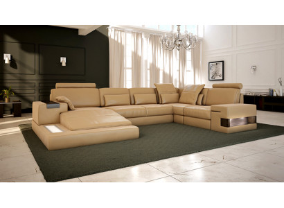 U-shaped sofa living landscape U-shaped corner sofa couch set Upholstered corner sofa with USB