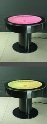 Round table bar, round tables, LED water feature, illuminated LED furniture