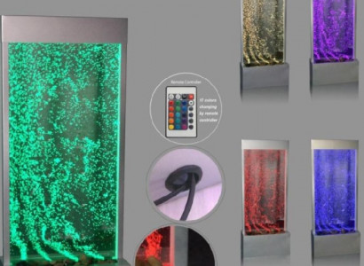 Partition wall designer stainless steel water columns column walls LED wall