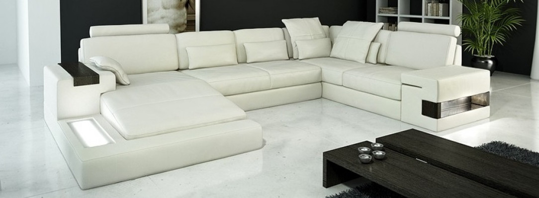 Design leather sofa couch upholstery living landscape XXL big corner sofa with USB