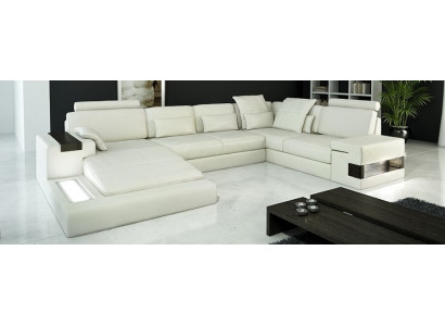 Design leather sofa couch upholstery living landscape XXL big corner sofa with USB