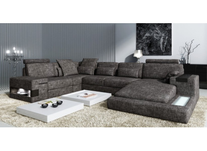 Corner sofa leather sofa sofa USB upholstery ensemble shape XXL big sofas living landscape