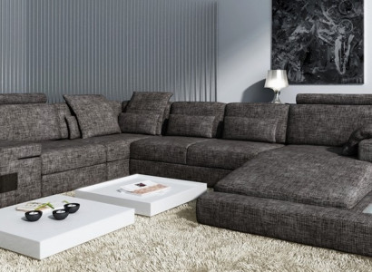 Corner sofa leather sofa sofa USB upholstery ensemble shape XXL big sofas living landscape