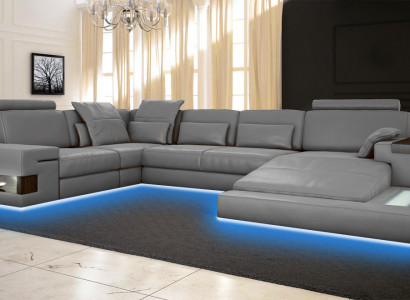 Large sofa living landscape leather sofa with USB design sofa couch upholstered corner sofa