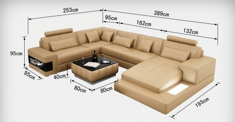 Leather sofa, couch, living landscape, modern corner sofa, corner decor, suite, design.