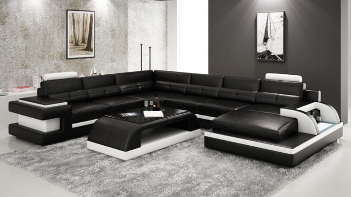 Leather sofa couch living landscape corner sofa corner suite design modern sofa L6017