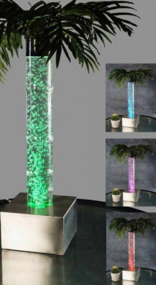 LED Design Bubbling Water Column 60cm Water Column Illuminated Table Palm Plant