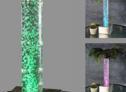 LED Design Bubbling Water Column 60cm Water Column Illuminated Table Palm Plant