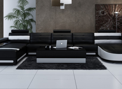 Corner sofa with an ergonomic backrest and comfortable armrests.