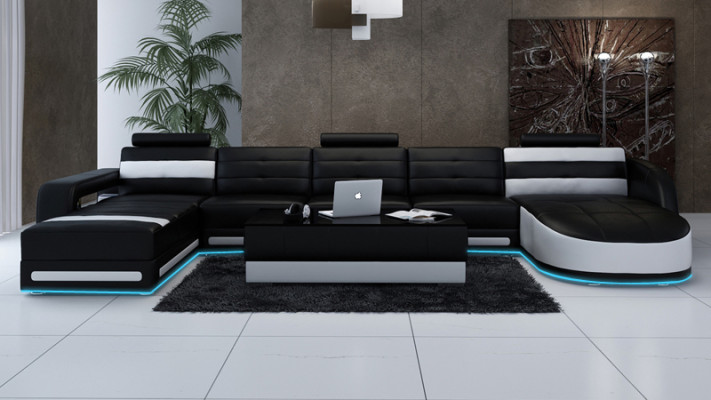 Corner sofa with an ergonomic backrest and comfortable armrests.