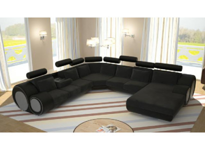 Designer sofa living landscape U-shape couch corner sofa upholstery suite corner suite