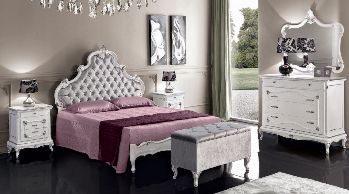 Classic furniture 6-piece bedroom set bed 2x nightstands stool dresser mirror