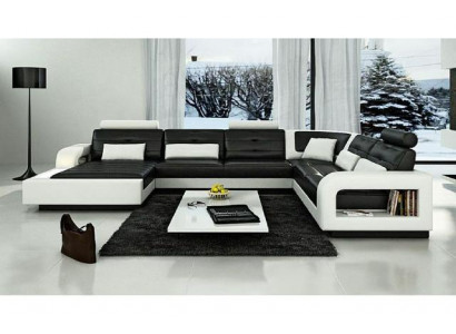 Corner sofa couch upholstered living landscape leather corner sofas set U shape H2209