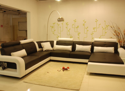 Corner sofa upholstered couch sofa living landscape seating corner suite leather textile H2209