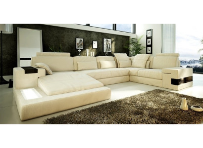 Leather sofa couch upholstery corner design living landscape corner suite big sofas