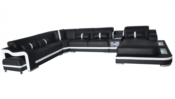 Leather couch cushion seat design modern corner suite sofa living area U shape
