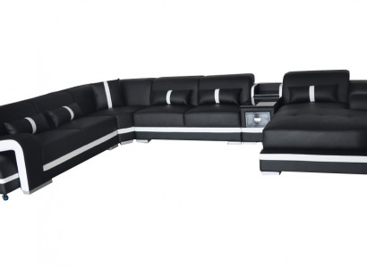 Leather couch cushion seat design modern corner suite sofa living area U shape