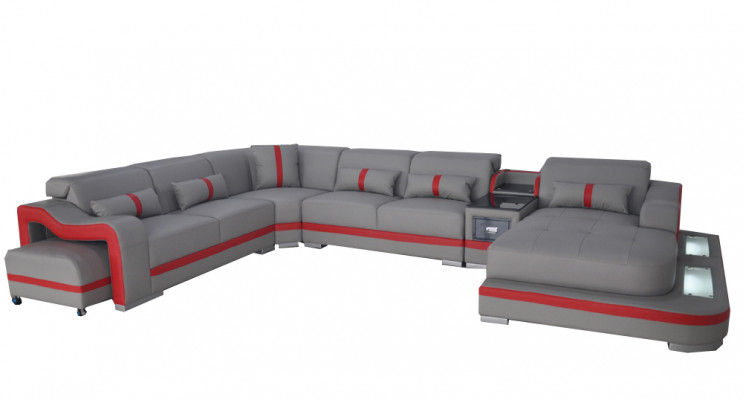 Leather couch cushion seat design modern corner suite sofa living area U shape